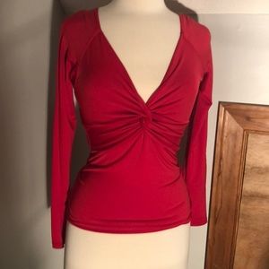 BackLess plunging V-neck form fitting shirt